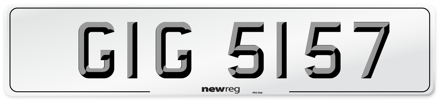GIG 5157 Number Plate from New Reg